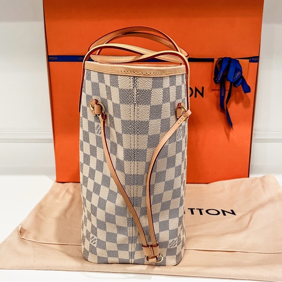 Beautiful LV Neverfull MM Damier Azur tote with rose ballerine interior 💕 - Picture 4 of 14
